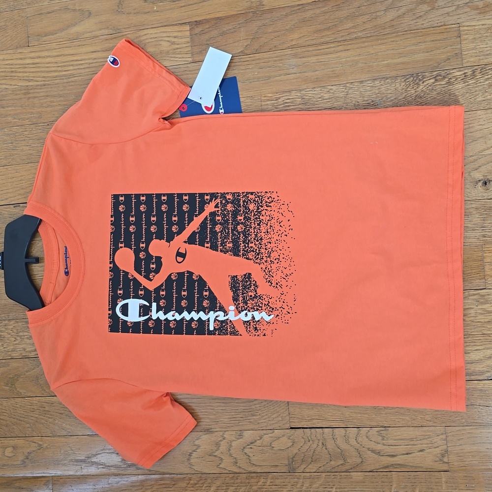 CHAMPION BRAND SIGNATURE BOY'S ORANGE SHORT SLEEVE TEE-SHIRT SIZE MEDIUM 10-12